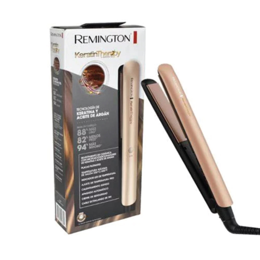 Plancha Para Cabello Remington Keratina Con Aceite De Argan