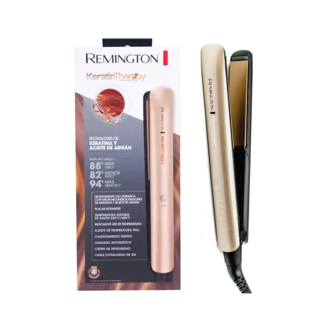 Plancha Para Cabello Remington Keratina Con Aceite De Argan