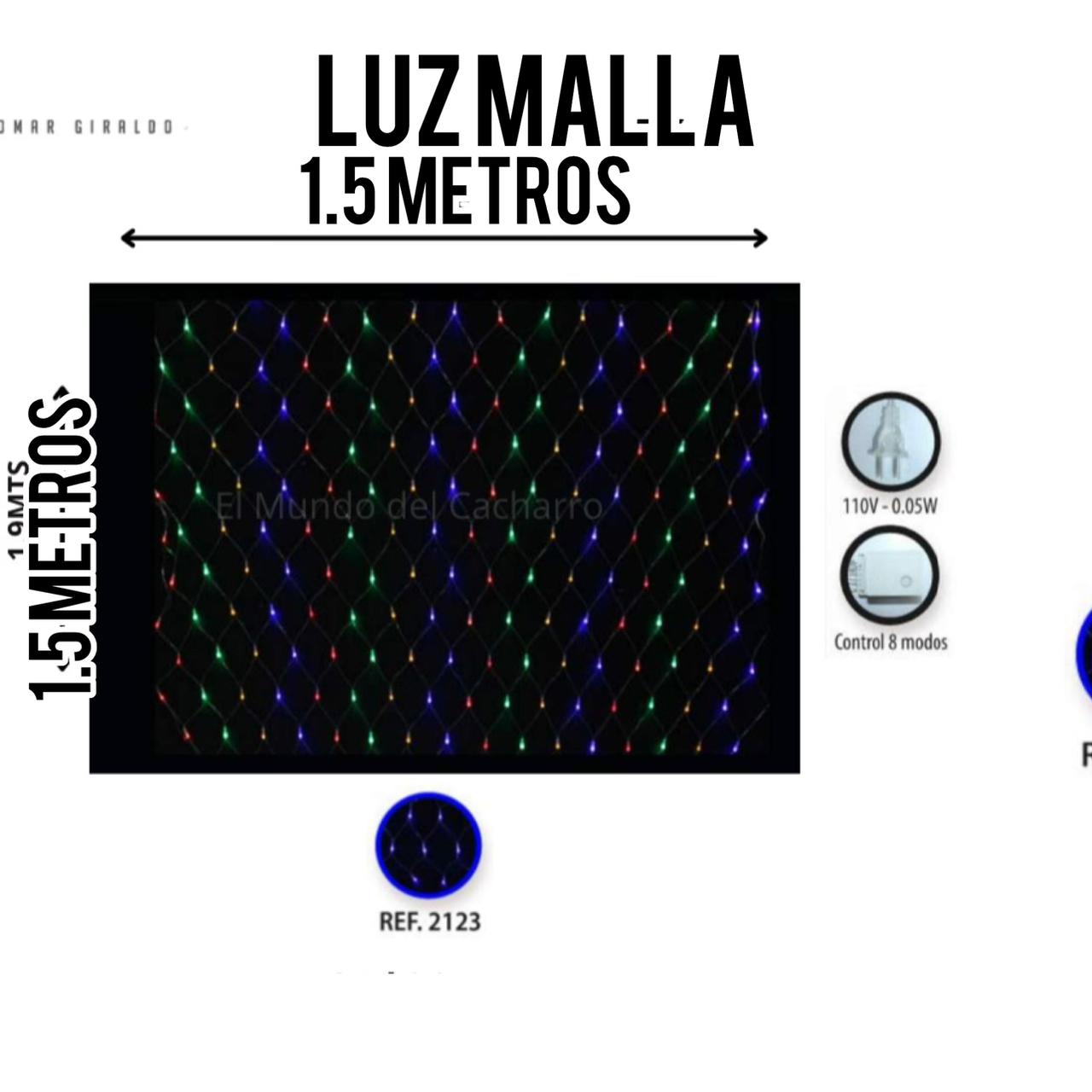 luz malla 1.50mtr x 1.50mtro