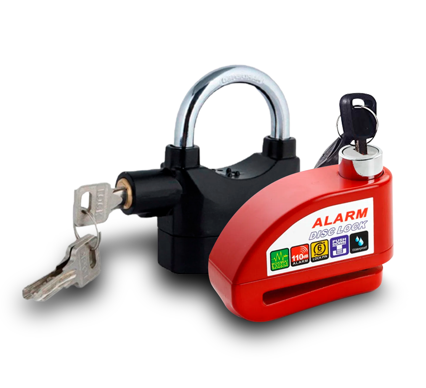 Candado Moto Alarma Freno De Disco Original Premium 2 Llaves -SON DOS MODELOS DIFERENTES-