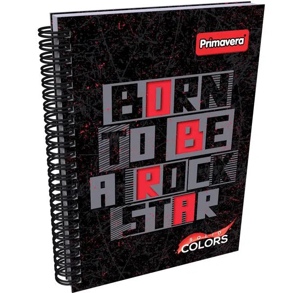 Agenda Argollada grande 5 MATERIAS MASCULINO pasta dura SOLID COLORS NEGRO CUADRICULADO
