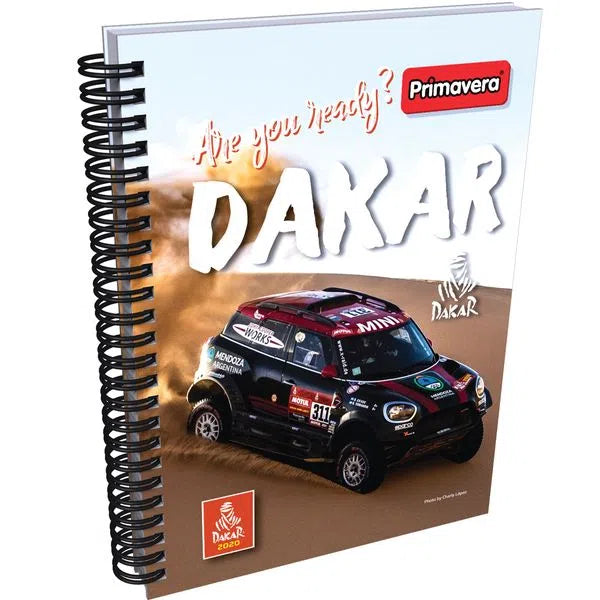 Agenda Argollada grande 5 MATERIAS MASCULINO pasta dura DAKAR BLANCO CUADRICULADO