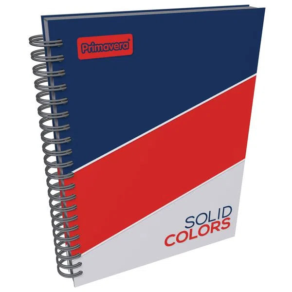 Agenda Argollada grande 7 MATERIAS UNISEX pasta dura SOLID COLORS AZUL Y ROJO CUADRICULADO