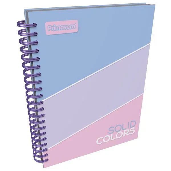 Agenda Argollada grande 5 MATERIAS FEMENINO pasta dura SOLID COLORS MORADO CLARO CUADRICULADO