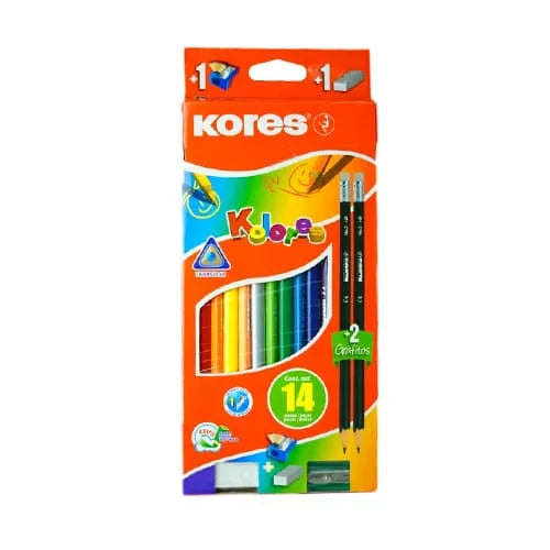 Colores KORES + 2 lapices de grafito x12 Colores diferentes