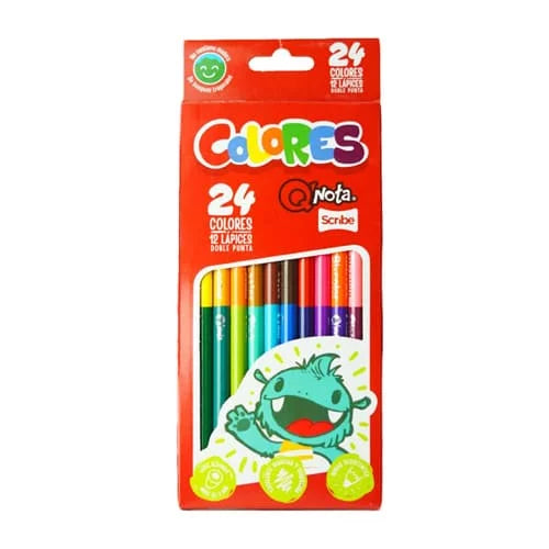 Colores QNOTA SCRIBE doble punta 12 lapices 24 colores diferentes