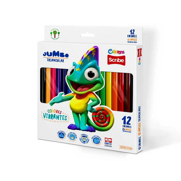 Colores Jumbo Scribe x12 unidades triangulares