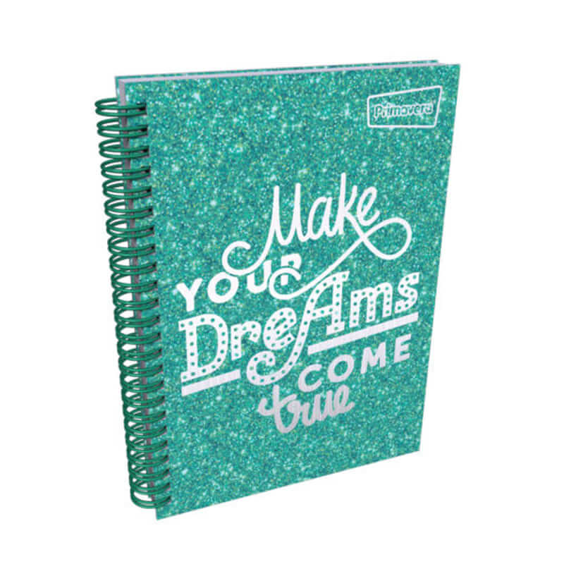 Agenda argollada pasta dura 5 MATERIAS FEMENINO pequeño TEXTURA ESCARCHADA AZUL CUADRICULADO
