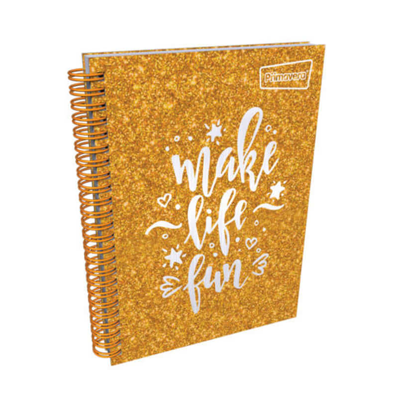 Agenda argollada pasta dura 5 MATERIAS FEMENINO pequeño TEXTURA ESCARCHADA DORADA CUADRICULADO