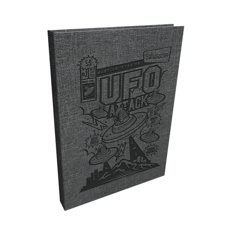 Agenda cosida pasta dura 5 MATERIAS MASCULINO pequeño TEXTURA UFO GRIS