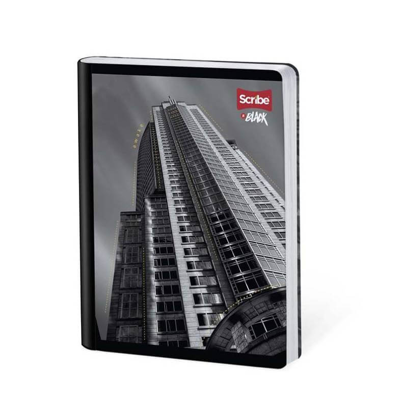 Cuaderno scribe cosido grande 50 hojas cuadriculado IN BLACK #6