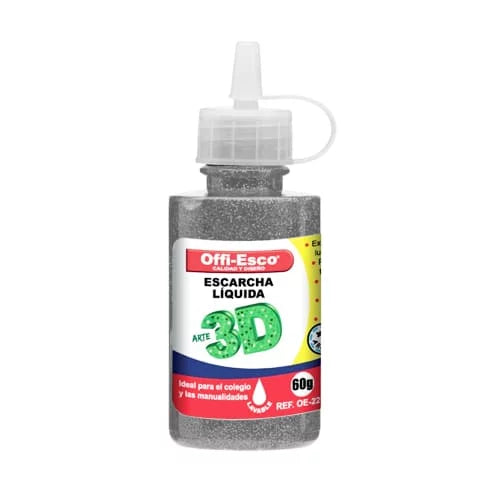 Escarcha líquida 3D 60g x UNIDAD Color Plateado