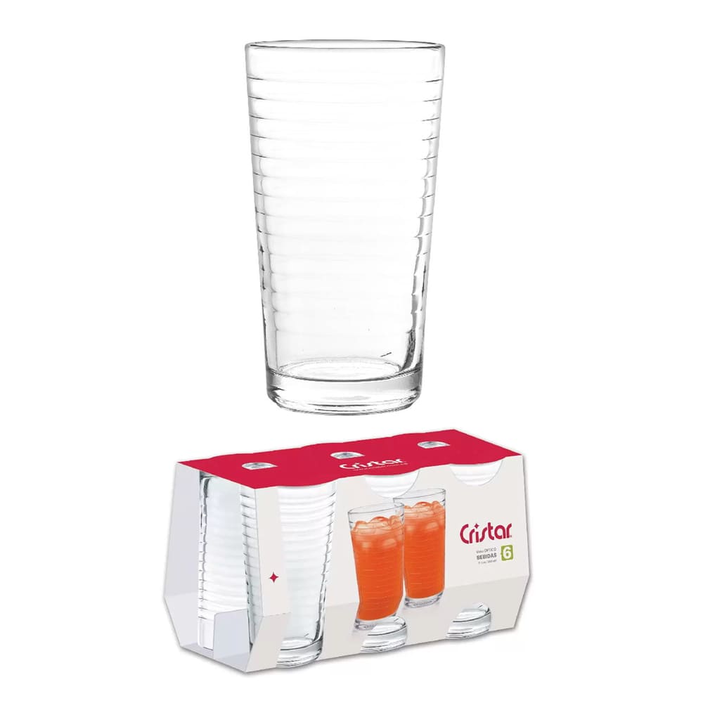 Juego De Vasos Curvas Bebidas X 6 Unidades 0676Cl6: 214725679 El Mayorista