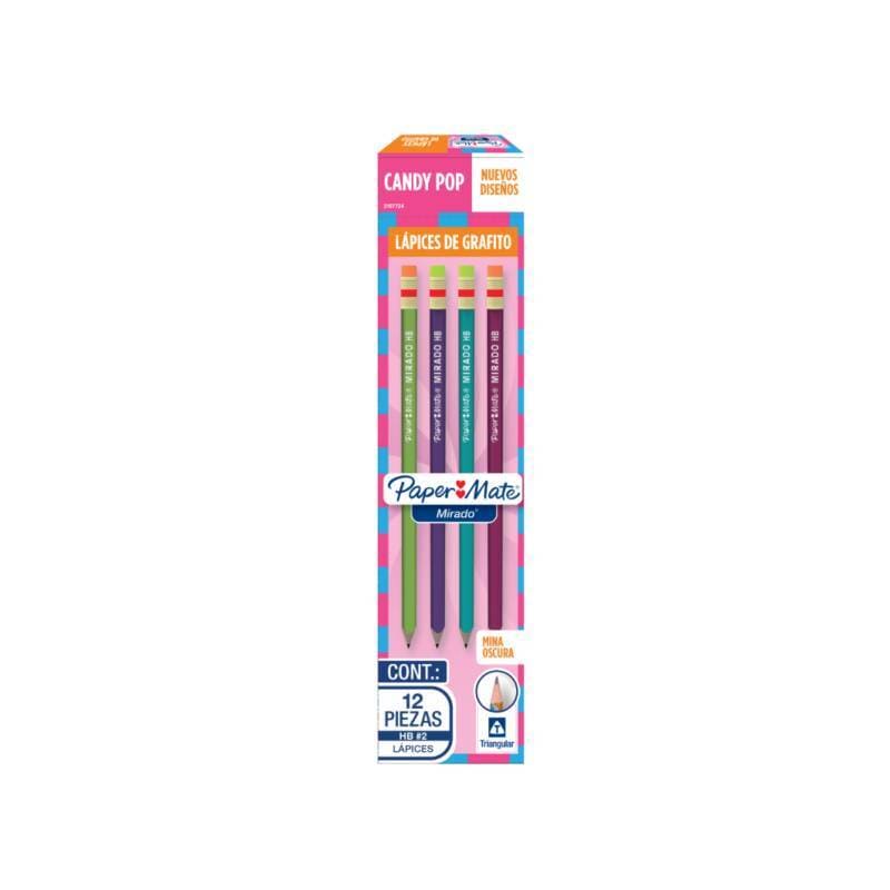 Lapiz de grafito CANDY POP PAPER MATE Caja x 12