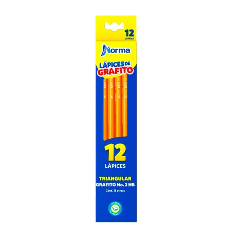 Lapiz de grafito -NORMA HB 2- Caja x12