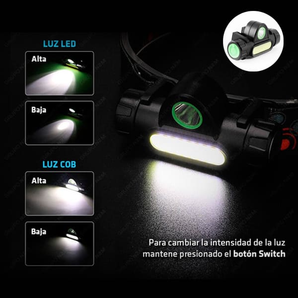 Luz recargable multifunción de largo alcance