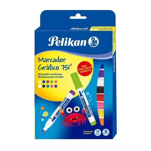 Marcadores graficos 751 -PELIKAN- X10 Colores