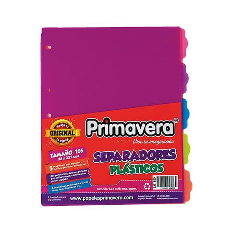 Separadores plásticos 105 x5 unidades colores diferentes FEMENINO