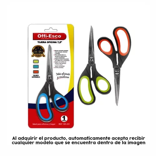 Tijera de oficina 7,5 Pulgadas -OFFIESCO- x unidad