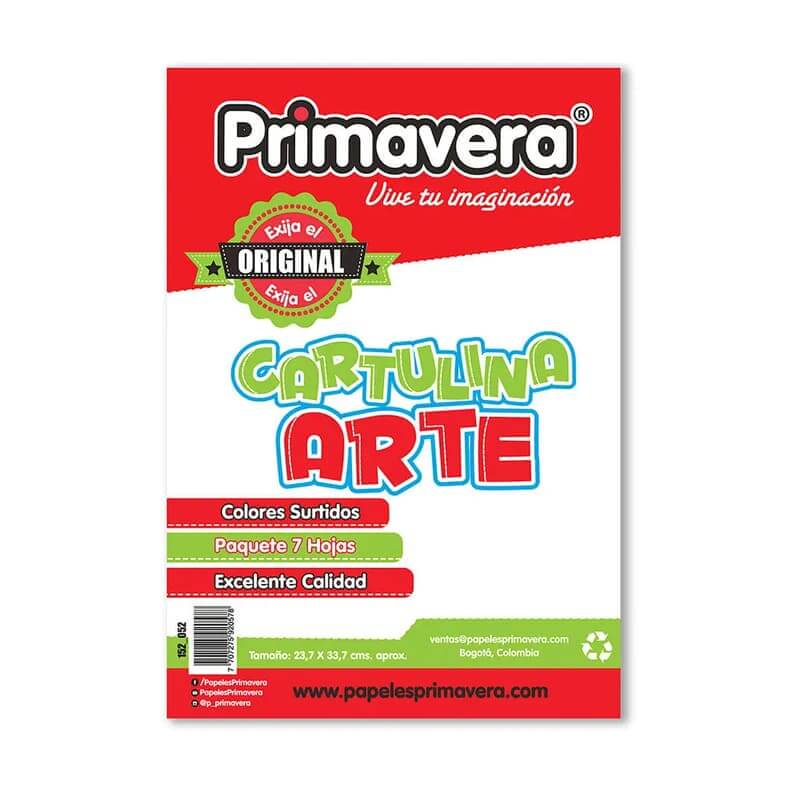 Cartulina arte x10 hojas de 1/8