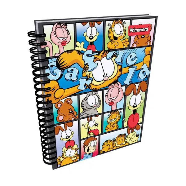 Agenda Argollada grande 7 MATERIAS UNISEX pasta dura GARFIELD PERSONAJES CUADRICULADO