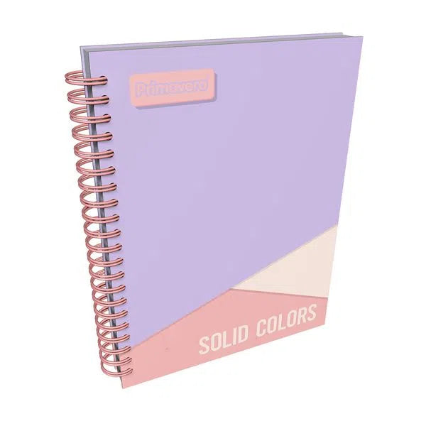 Agenda Argollada grande 7 MATERIAS FEMENINO pasta dura SOLID COLORS MORADO NARANJA AMARILLO TONOS CUADRICULADO
