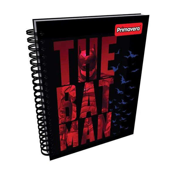 Agenda Argollada grande 5 MATERIAS MASCULINO pasta dura THE BATMAN NEGRO LETRAS ROJAS CUADRICULADO
