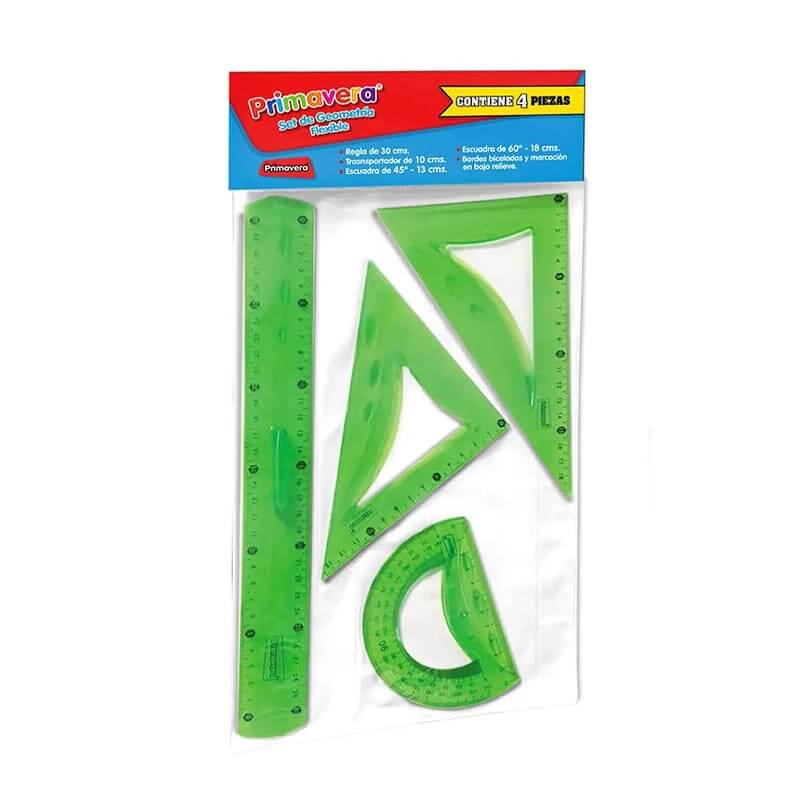 juego de escuadras grande FLEXIBLE x4 piezas Verde