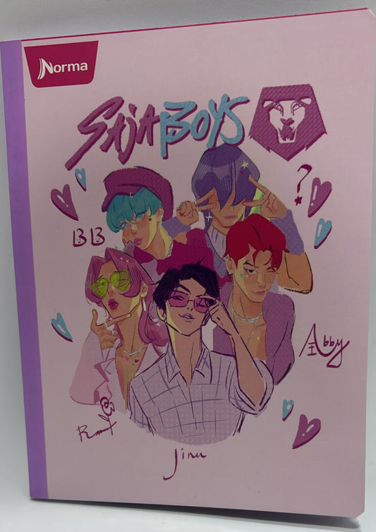 cuaderno 100 hojas cuadriculado guerreras kpop