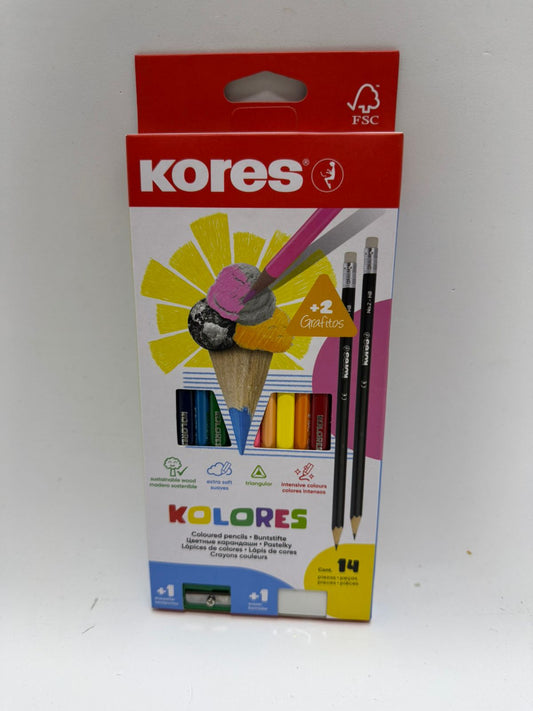Colores X12 mas 2 grafitos  Kores