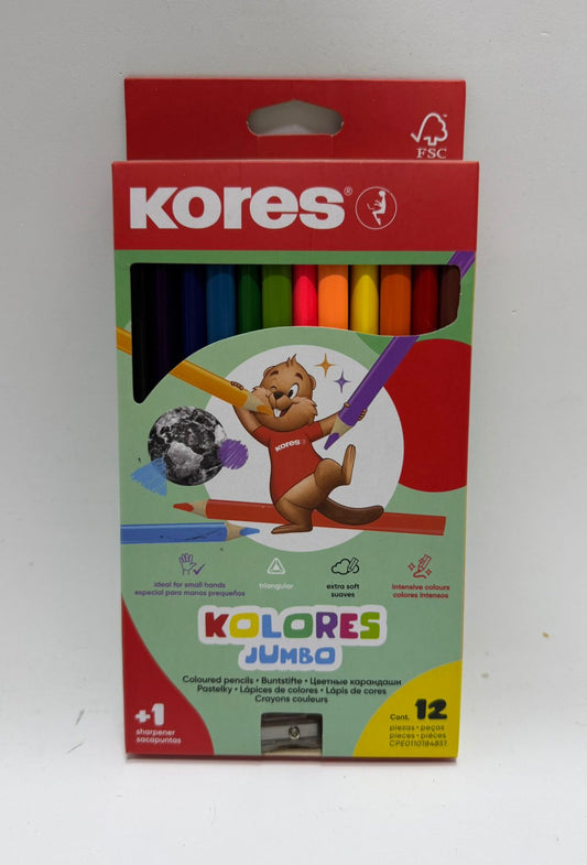 Colores Jumbo X12 mas tajalapiz Kores