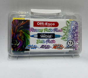 Marcadores punta pincel Offi-Esco X 12 colores Doble punta