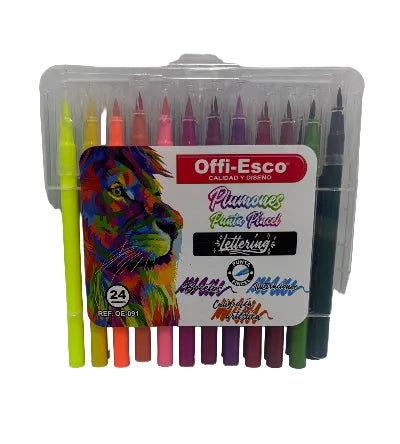 Marcadores  punta pincel Offi-Esco X24