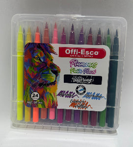 Plumones punta pincel Offi-Esco X24