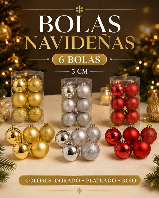 BOLAS NAVIDEÑAS X 6