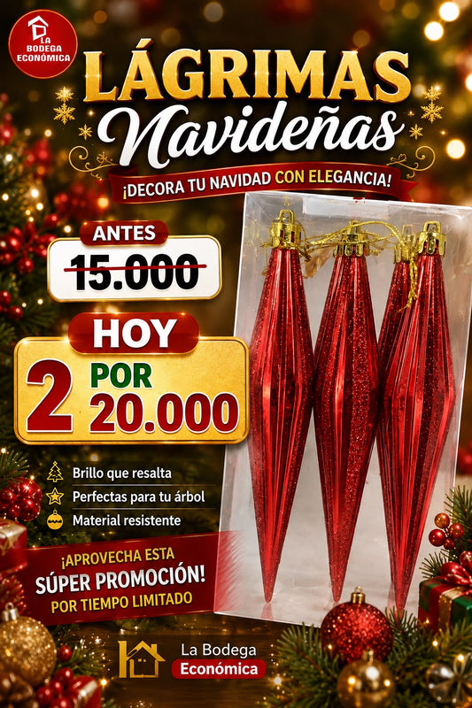 SET LAGRIMAS NAVIDEÑAS X 12