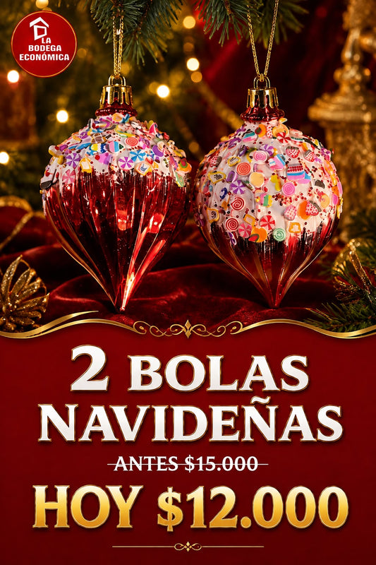 BOLAS NAVIDEÑAS X 2 DISEÑO DE DULCES