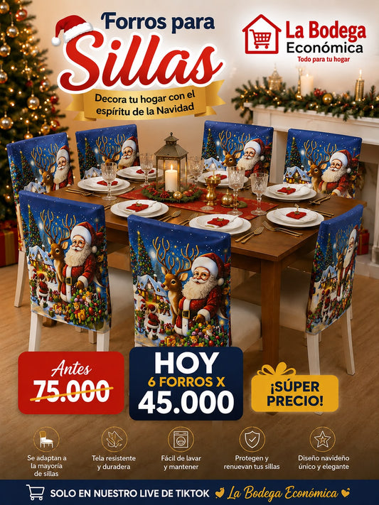 SET DE FORROS PARA SILLAS X 6