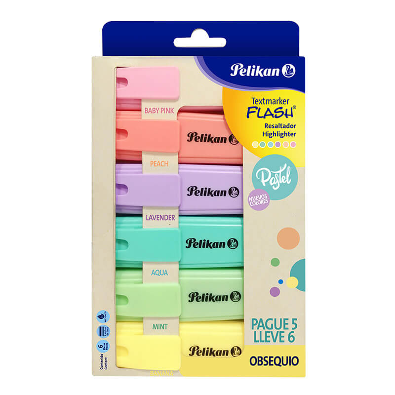 Resaltadores PELIKAN X6 colores pastel