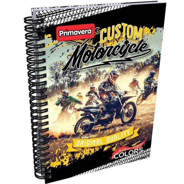 Agenda Argollada grande 7 MATERIAS MASCULINO pasta dura SOLID COLORS AMARILLO CUADRICULADO
