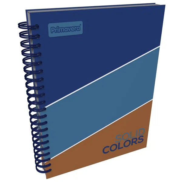 Agenda Argollada grande 5 MATERIAS UNISEX pasta dura SOLID COLORS AZUL OSCURO CUADRICULADO