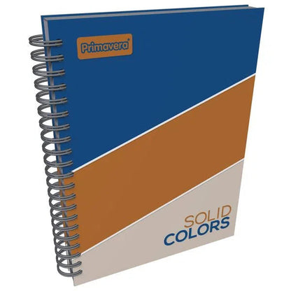 Agenda Argollada grande 7 MATERIAS UNISEX pasta dura GRANDE SOLID COLORS AZUL Y CAFÉ CUADRICULADO