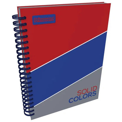 Agenda Argollada grande 5 MATERIAS UNISEX pasta dura SOLID COLORS ROJO Y GRIS CUADRICULADO