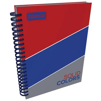 Agenda Argollada grande 7 MATERIAS UNISEX pasta dura SOLID COLORS ROJO Y GRIS CUADRICULADO