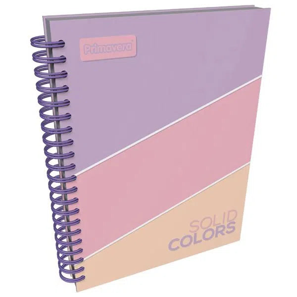 Agenda Argollada grande 5 MATERIAS FEMENINO pasta dura SOLID COLORS LILA CUADRICULADO