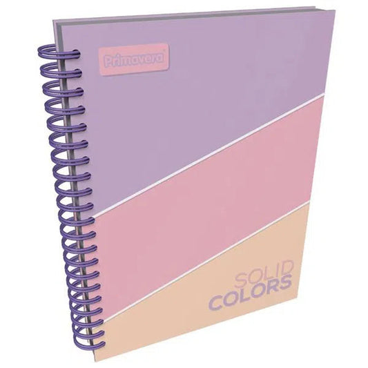 Agenda Argollada grande 7 MATERIAS FEMENINO pasta dura SOLID COLORS LILA CUADRICULADO