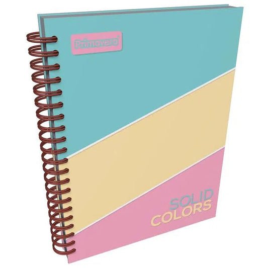 Agenda Argollada grande 7 MATERIAS FEMENINO pasta dura SOLID COLORS AMARILLO CUADRICULADO
