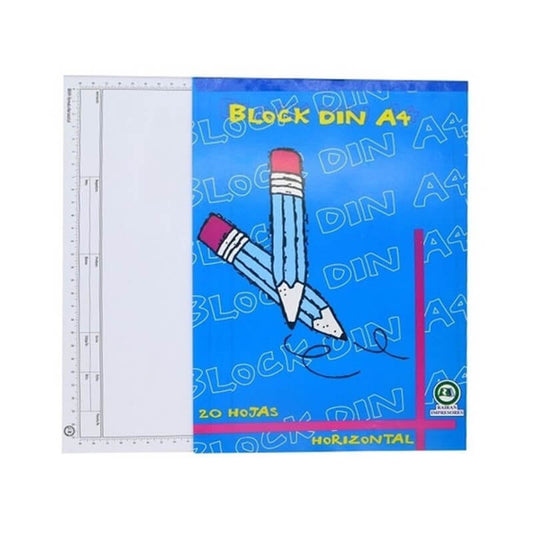 Block DIN A4 con formato horizontal