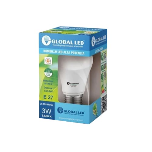 Bombillo ahorrador GLOBAL LED 3watts