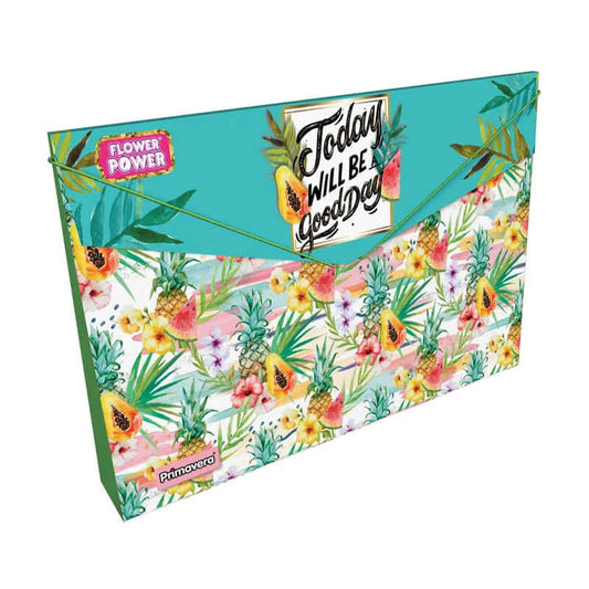 Carpeta fuelle plástico con caucho VARIOS MOTIVOS FEMENINO FLOWER POWER
